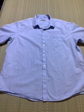 James Campbell Classic Puckered Light Blue Men's Button-Up Shirt
